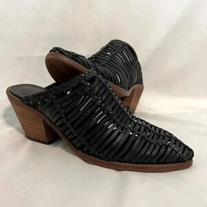 Veracruz Black Leather Mules
